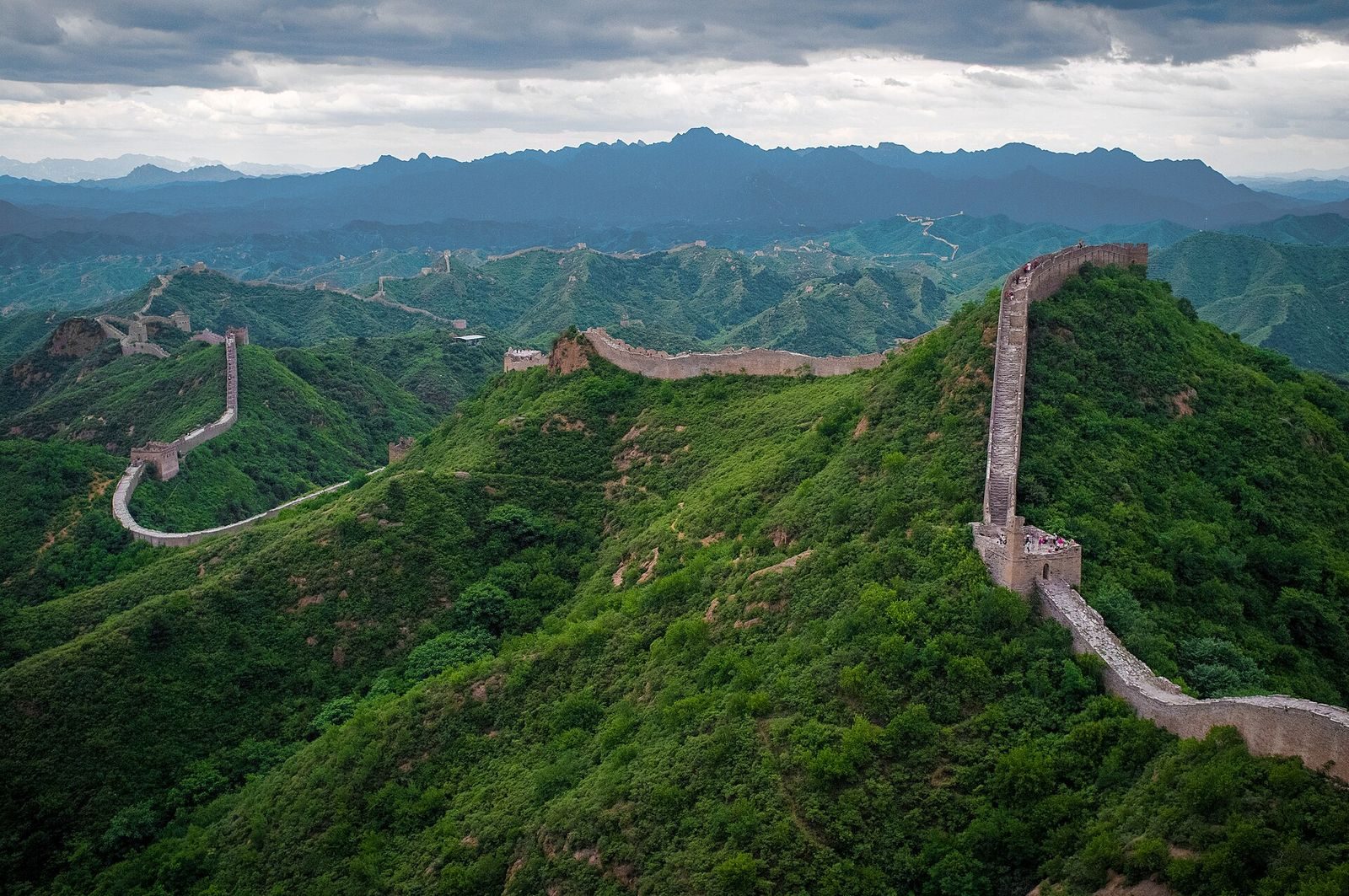 The Great Wall of China at Jinshanling, winding over mountain ridges