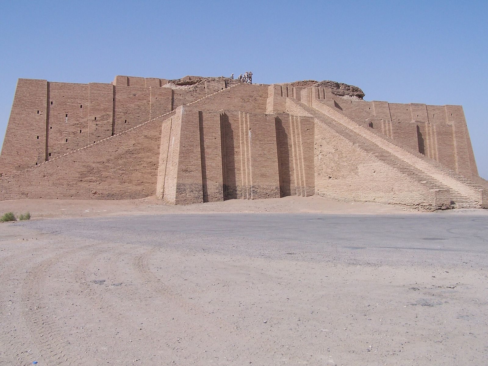 The ziggurat of Ur, the mud-brick temple tower rebuilt over the millennia