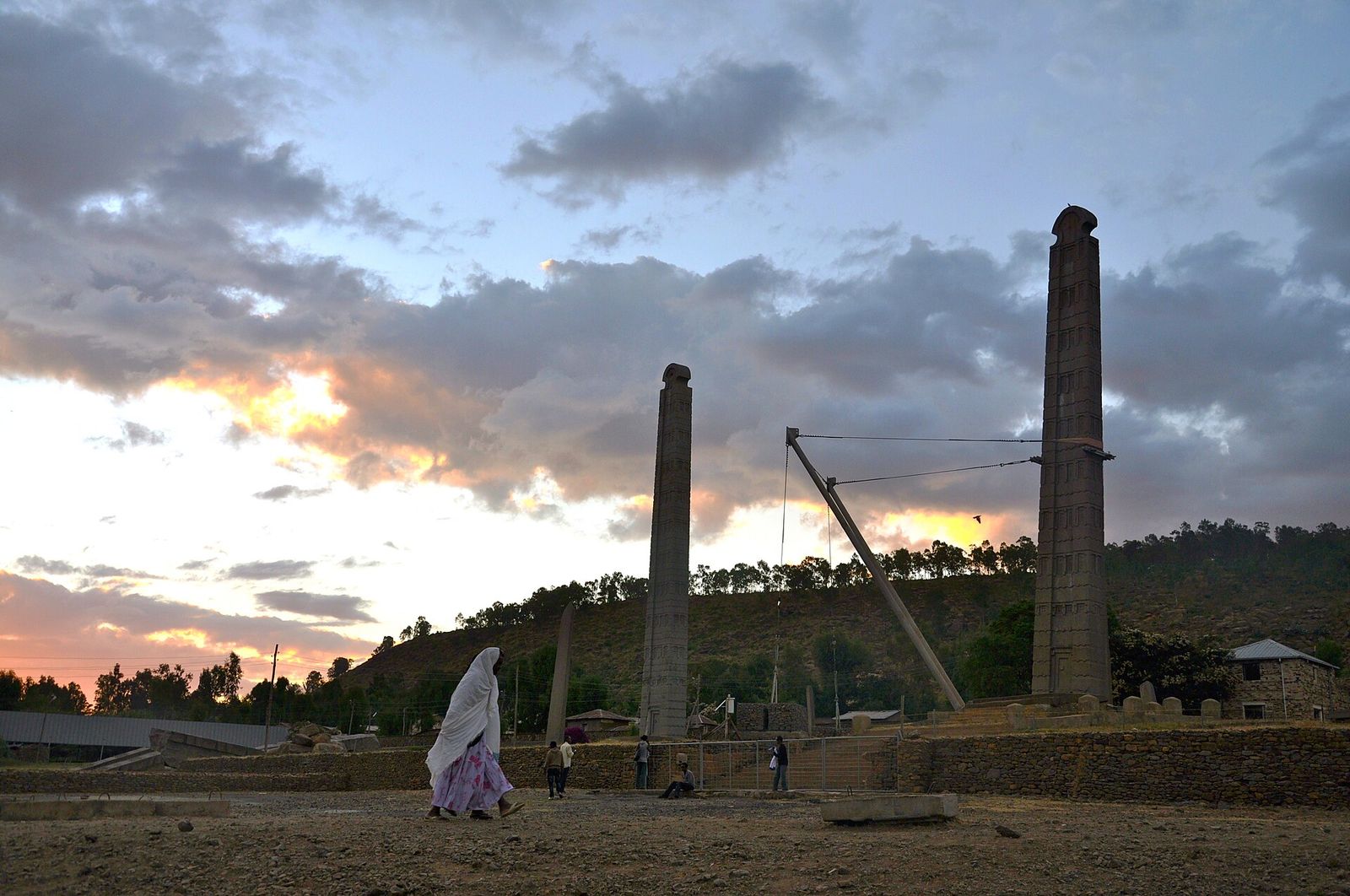 The stelae field at Aksum, Ethiopia — the giant carved obelisks of the Aksumite kings