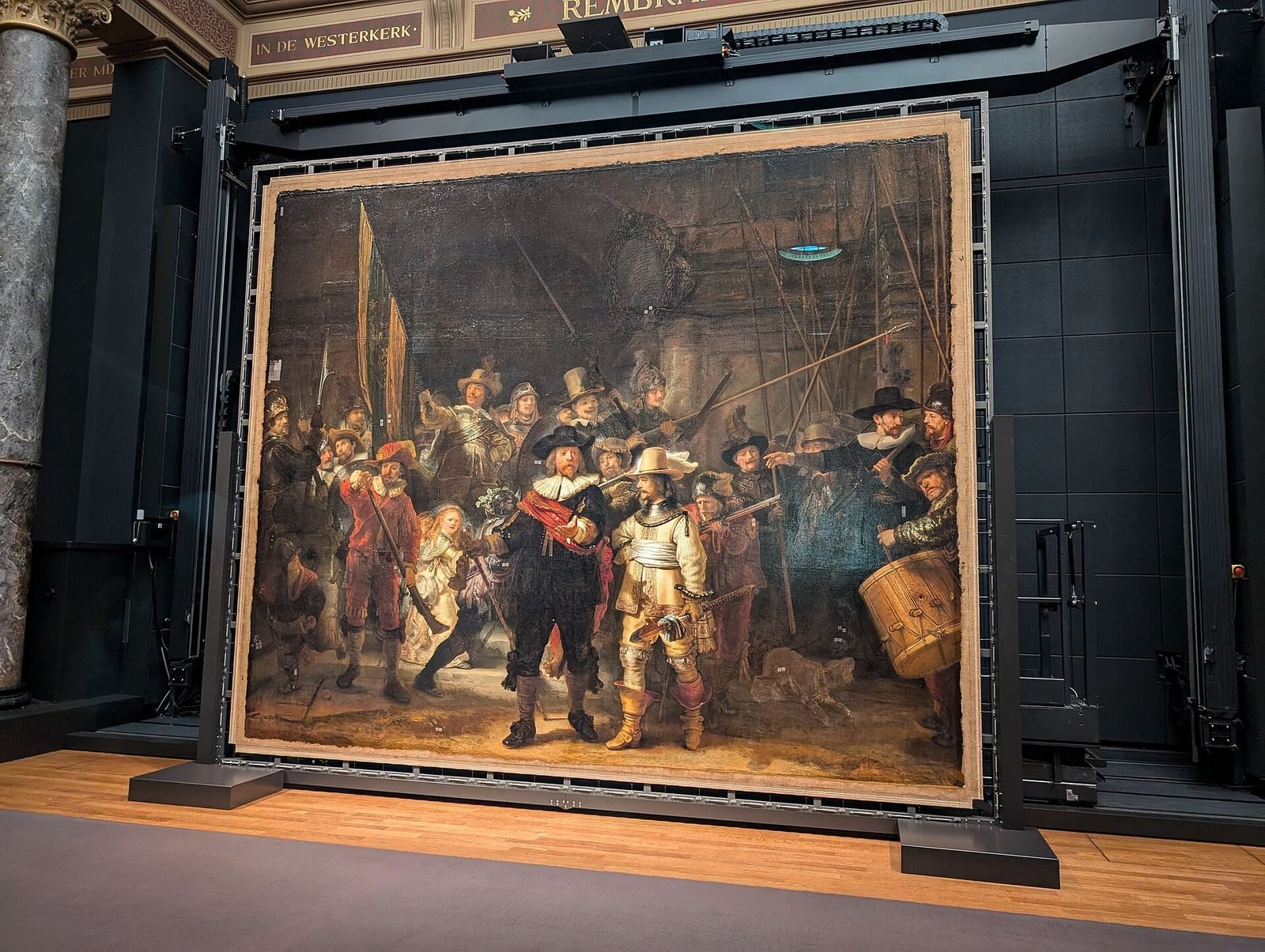 Rembrandt's Night Watch on display at the Rijksmuseum, Amsterdam