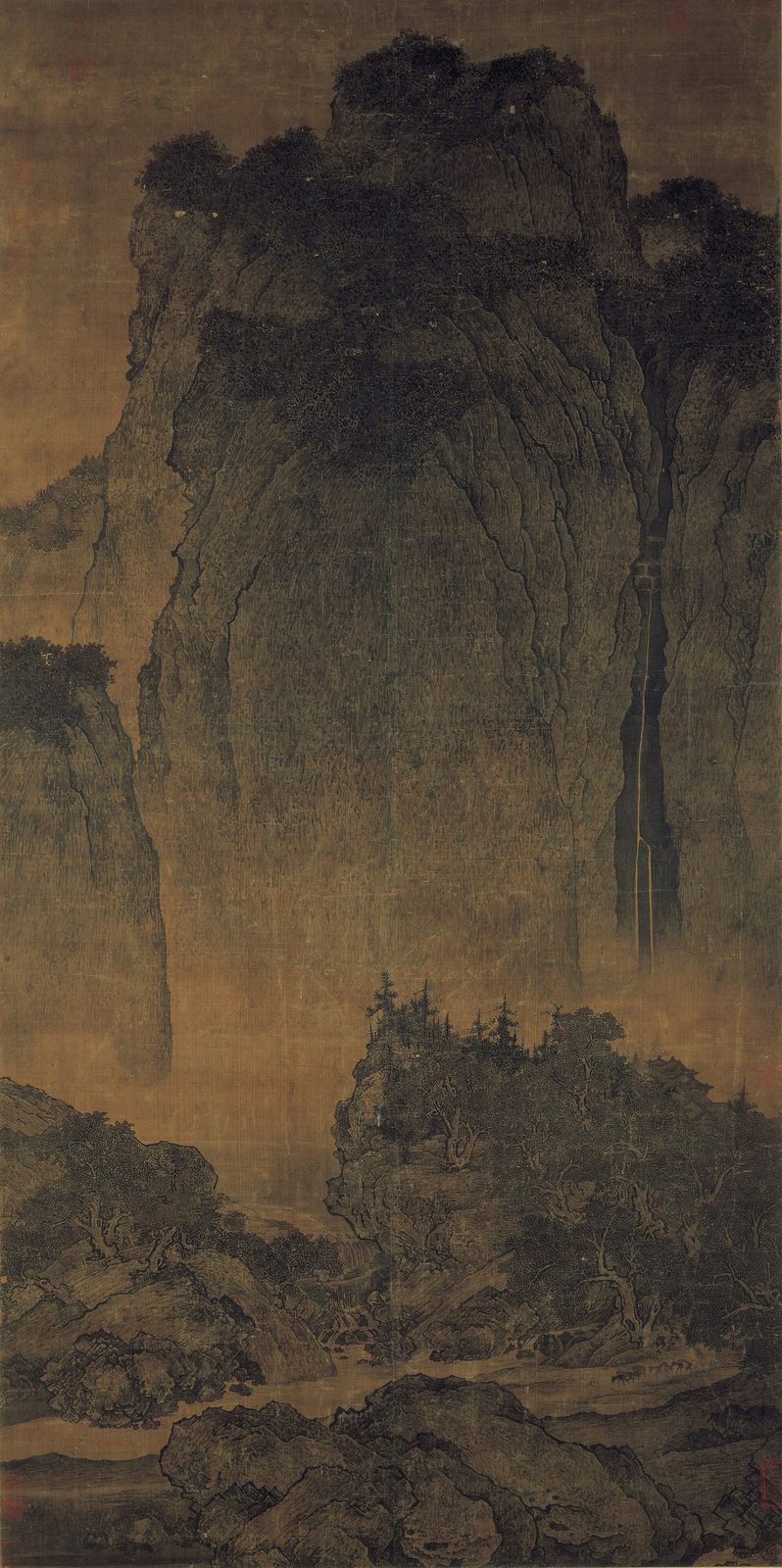 Travelers Among Mountains and Streams by Fan Kuan, c. 1000 — the monumental landscape of the Northern Song dynasty