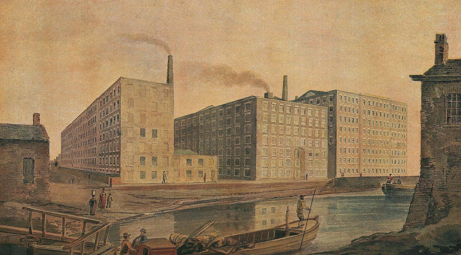 Les filatures de coton de McConnel & Company à Manchester, vers 1820