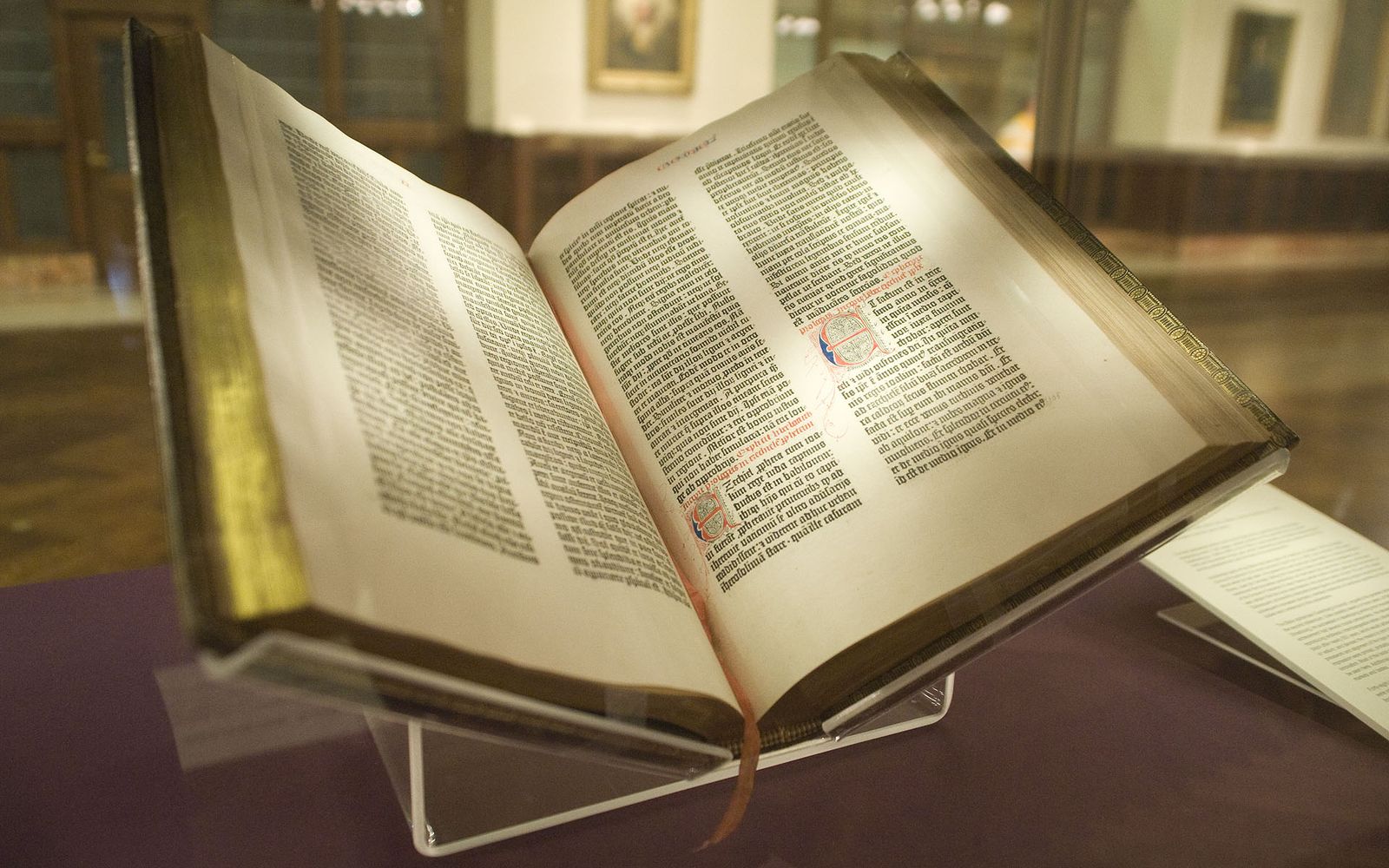 A page of the Gutenberg Bible, printed in Mainz around 1455