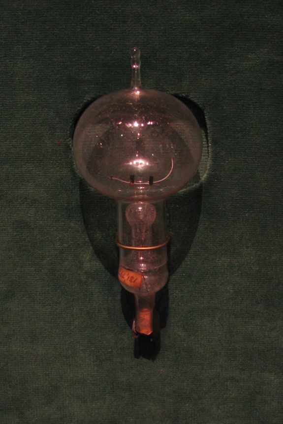 An original Edison carbon-filament light bulb