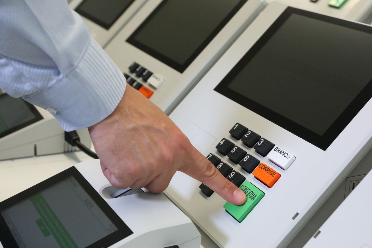 An electronic ballot box during a Brazilian election
