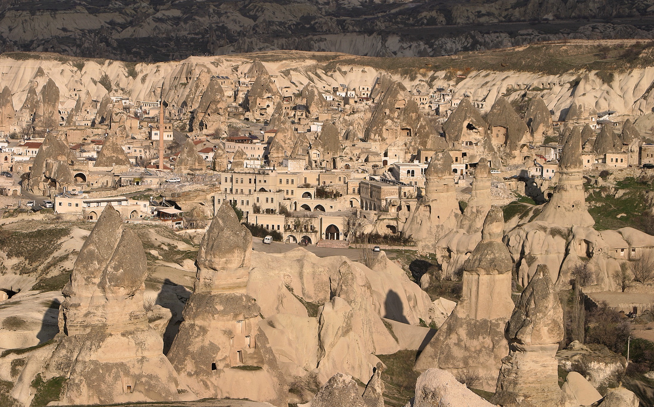 Fairy chimney rock formations in Göreme Valley, Cappadocia, Turkey