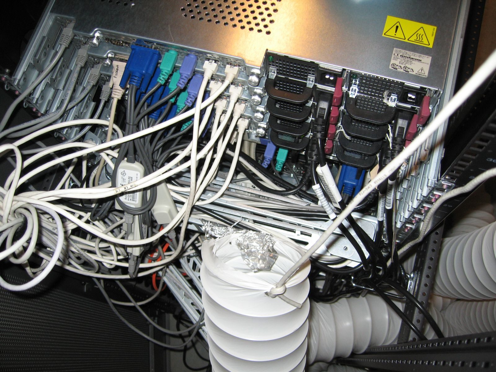 Server racks in a data center