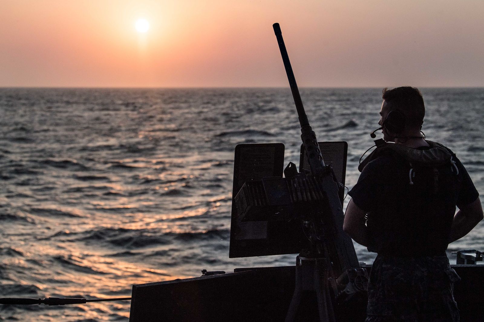 The Bab el-Mandeb strait between Djibouti and Yemen